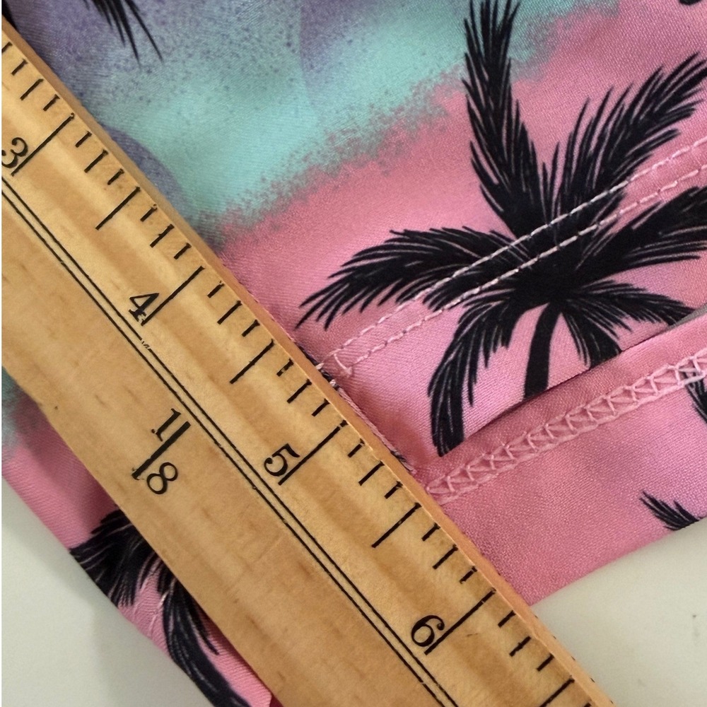 Hurley Tropical Palm Tree Print Swim Trunks Pink Blue Men's Small Vacation Beach - Picture 7 of 8